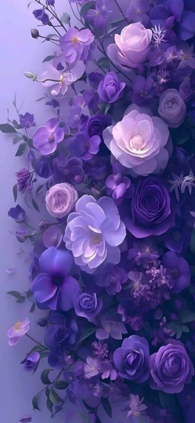 Purple Floral Wonderland HD Wallpaper