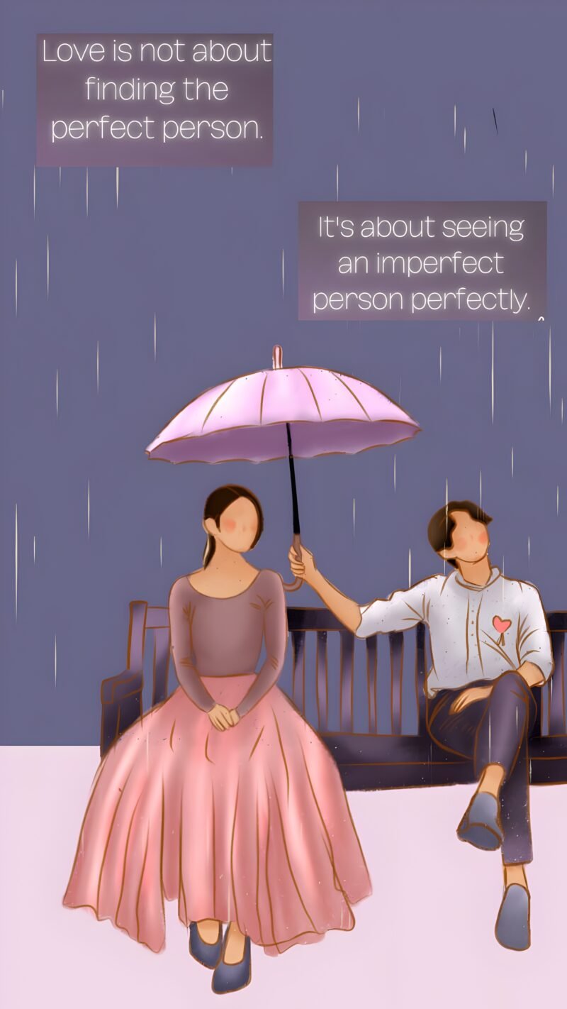 Love Rain Couple Illustration HD wallpaper free download