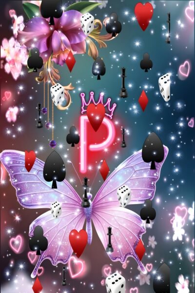 Fantasy Butterfly Neon Crown Free HD Wallpaper
