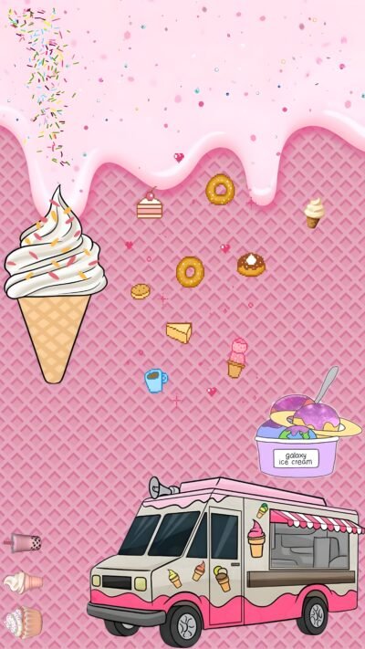 3596x6396 Wallpaper – Dessert Fantasy Ice Cream World