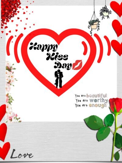 Happy Kiss Day Romantic Heart HD Wallpaper
