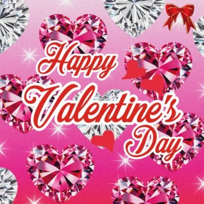Happy Valentine’s Day Sparkling Hearts HD Wallpaper